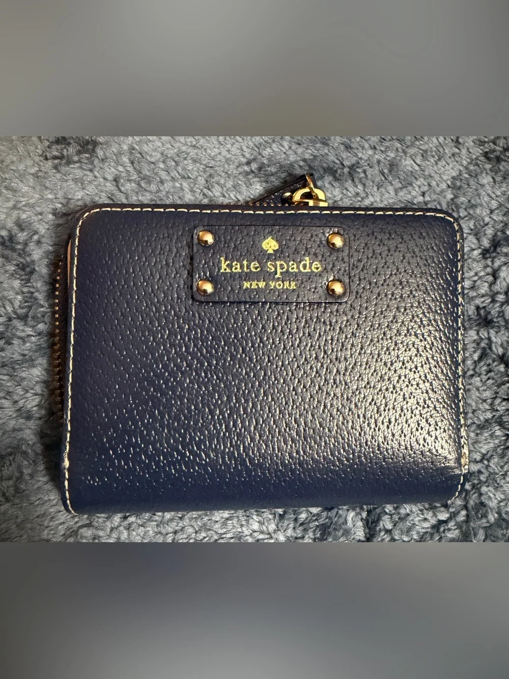 Kate Spade New York compact bifold wallet in deep navy